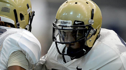 Cullen Christian during a drill at practice.