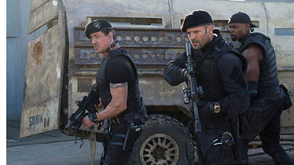 Sylvester Stallone, Jason Statham and Terry Crews see lots of action in "The Expendables 2."