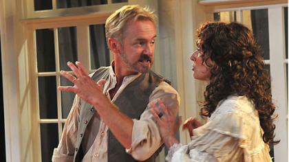 David Whalen, in the title role of "Ivanov," rehearses with Nike Doukas, who plays his sick wife, Anna Petrovna.