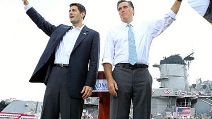 U.S. Rep. Paul Ryan, left, and Republican presidential candidate Mitt Romney.