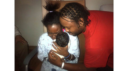 Bryce Coleman is reunited with his parents, Rhonda King and Ben Coleman, at Magee Women's Hospital after he was abducted from the hospital this afternoon.