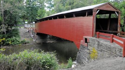 The Bells Mills Bridge, the only covered bridge in Westmoreland County, is undergoing repairs.