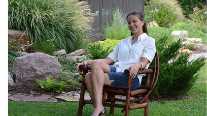 Laura Patterson-Santore is a landscape architect who renovated the Our Lady of Victory Prayer Garden at Mt. Saint Macrina in Uniontown.