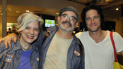 Artistic directors Jackie Dempsey and Steve O'Hearn with David Conrad.