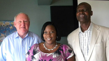Rev. James Moran, Tamiko Stanley, and Dr. Leon D. Pamphile.