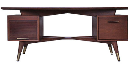 Vintage mid century modern Walnut writing desk.
