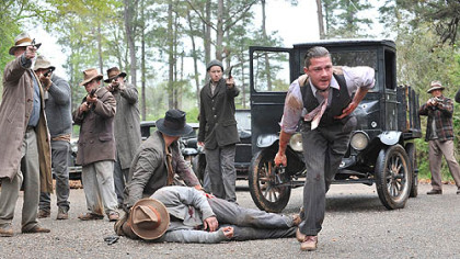 Guns are drawn in "Lawless," set in Prohibition-era Virginia.