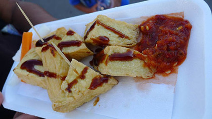 Fermented (or "stinky") tofu.