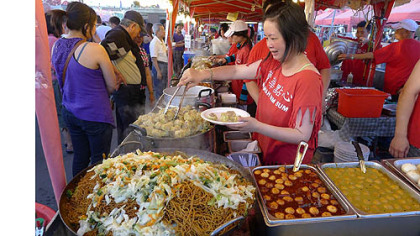A dim sum booth at the Richmond Night Market in Richmond, British Columbia.