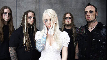 In This Moment, featuring singer Maria Brink, center, is part of the Rockstar Energy Uproar Festival.