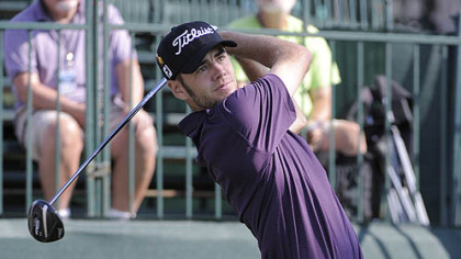 Troy Merritt tees off Thursday in the first round of the Mylan Classic at the Southpointe Golf Club.