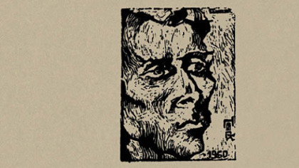 "Jack" (1960), a woodcut by Gianna Gelmetti. From the cover of Jack Gilbert's "Collected Poems."
