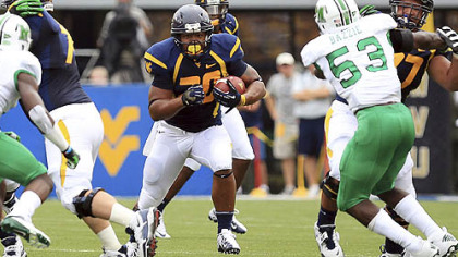 West Virginia running back Shawne Alston led the Mountaineers with 123 rushing yards Saturday against Marshall.