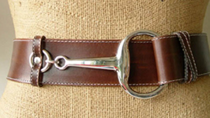 The Hennah Half Bit belt, from the Strap & Buckle Equestrian Style Shop in Las Vegas or www.strapandbuckle.com, also comes in black leather for $90.