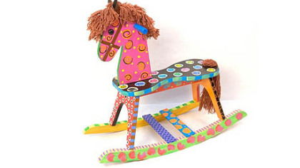 A rocking horse that will be auctioned.
