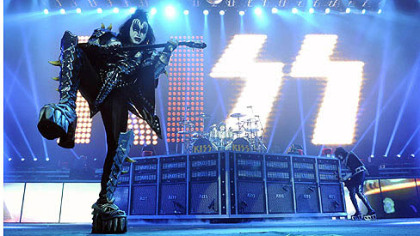 Gene Simmons performs with KISS at First Niagara Pavilion Sunday night.