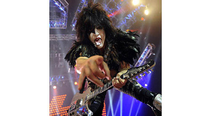 Paul Stanley performs with KISS at First Niagara Pavilion Sunday night.