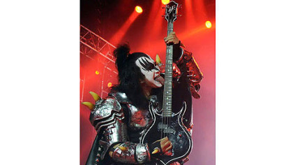 Gene Simmons performs with KISS at First Niagara Pavilion Sunday night.