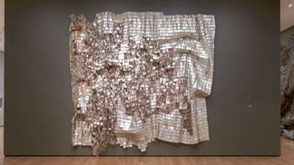 "Ozone Layer," 2010, aluminum and copper wire, 1653/8 x 2125/8 inches.