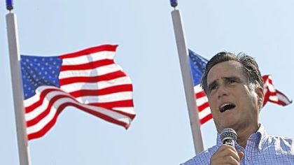 Mitt Romney speaks at a campaign event in Jacksonville, Fla.