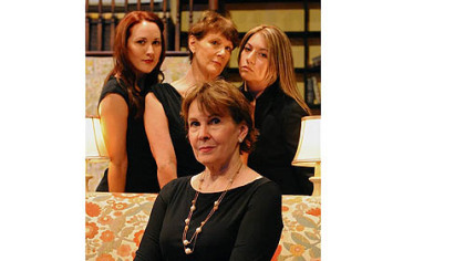 Mary Rawson, front, plays matriarch Violet Weston, with Meghan Malloy, left, Kathleen Turco-Lyon and Elizabeth Ruelas as her daughters in The Rep production of "August: Osage County."