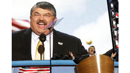 Richard Trumka, President of the AFL-CIO, addresses the Democratic National Convention on Wednesday in Charlotte, N.C.