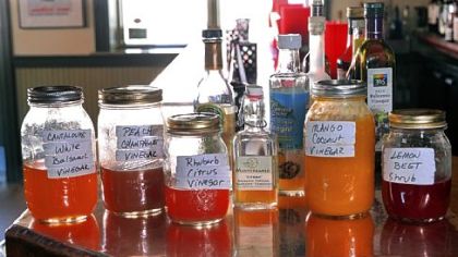 Shrubs, vinegar-based fruit preserves, at Dish Osteria on the South Side.