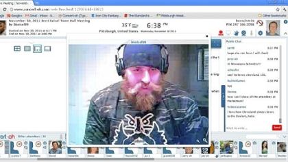 Brett Keisel on Concert-oh, a videoconferencing website