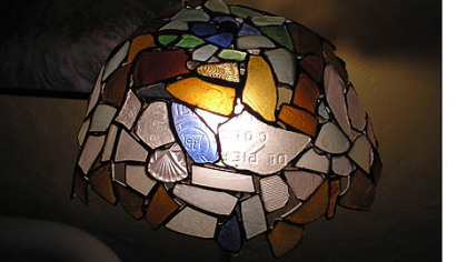 Wayne A. Treichel Jr. of Swissvale made this lamp from salvaged glass, wood, copper and wire found along the Monongahela River.
