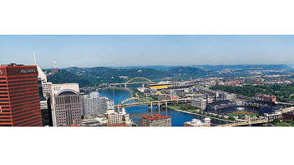 The view from the 38th floor observatory at the Gulf Tower on Grant Street captures five bridges and a whole lot more.
