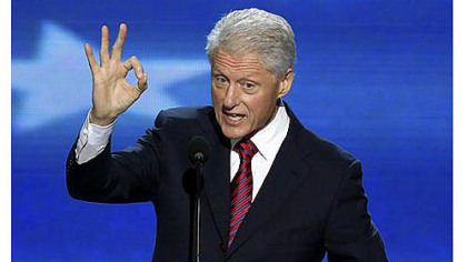 Former President Bill Clinton addresses the Democratic National Convention in Charlotte, N.C., on Wednesday.