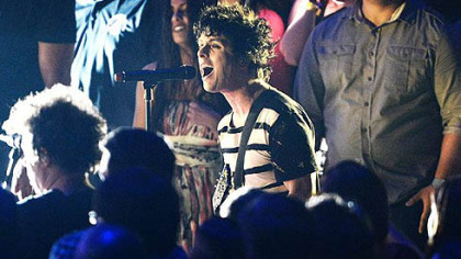 Green Day's Billie Joe Armstrong unveils the song "Let Yourself Go" at the 2012 MTV Video Music Awards Thursday.
