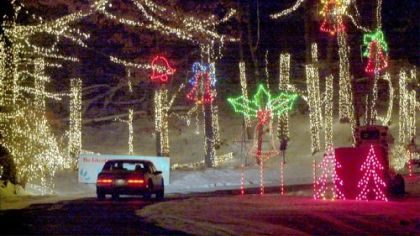 A car full of visitors begins its trip through the Celebration of Lights at Hartwood Acres. Because of rising costs and lack of financial sponsors, Allegheny County has canceled the event for this season.