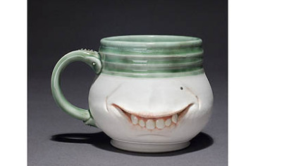 Jason Kishell's "Smug Mug" is in the exhibition "Humor in Craft" at the Society for Contemporary Craft.