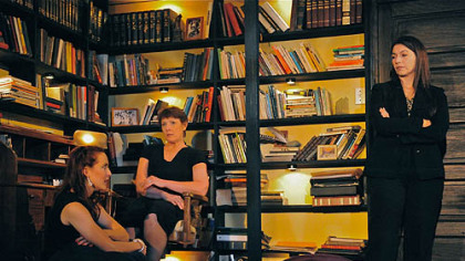 Three Weston sisters return home in the Playhouse Rep's "August: Osage County": from left, Meghan Malloy as Karen, Kathleen Turco-Lyon as Barbara and Elizabeth Ruelas as Ivy.