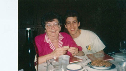 Ram Gordon, at age 15, with his grandmother, Adeline Mallinger Gordon.
