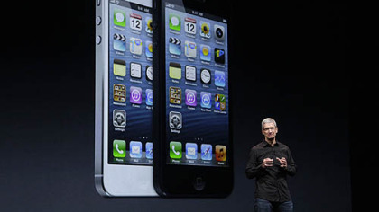 Apple CEO Tim Cook introduces the new iPhone 5.