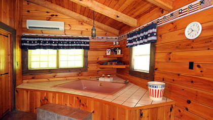 Platform tub in the master bedroom