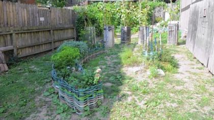 Artist Rose Clancy's  garden/art installation.