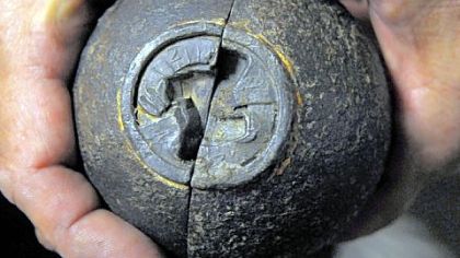 A cannonball from the Allegheny Arsenal.