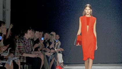 The Narciso Rodriguez Spring 2013 collection is modeled during Fashion Week in New York, Tuesday, Sept. 11, 2012.
