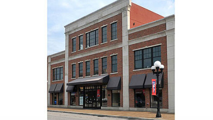 The three-story brick office building at 735 Midland Ave. the Pennsylvania Cyber Charter School secured.