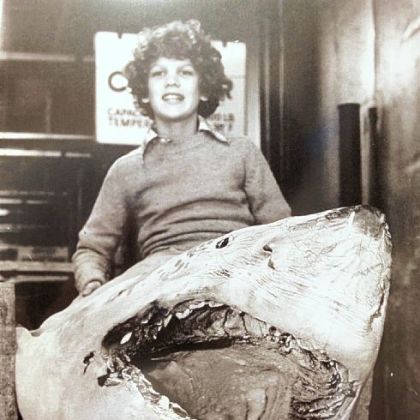 Matt Wholey in 1977 with a Great White shark from South Africa that was 14 feet long and weighed 2,400 pounds.