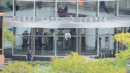 In Downtown Pittsburgh, where police say Klein Michael Thaxton held a man hostage in Gateway Center.
