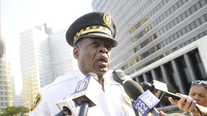 Pittsburgh police chief Nate Harper gives an update on the situation at Three Gateway Center Downtown at a 10 a.m. briefing.