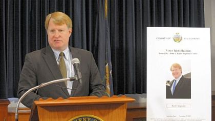 Allegheny County Executive Rich Fitzgerald announces a new form of county-supplied voter ID on Thursday.
