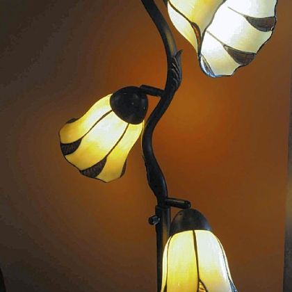 A light fixture in the living room of the Wise home.