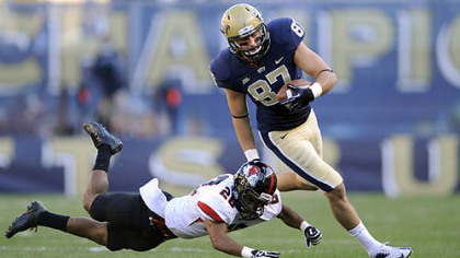 Pitt's Mike Shanahan pushes away Gardner-Webb's Drew White in the second quarter.