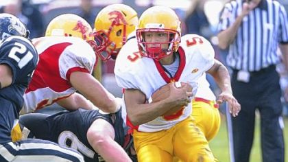 North Catholic running back P.J. Fulmore makes a cut Saturday against Riverview.