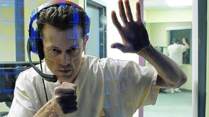 The Battered Man (Jack Erdie) was imprisoned in the basement of STRATA (because he knew the *real* story).
